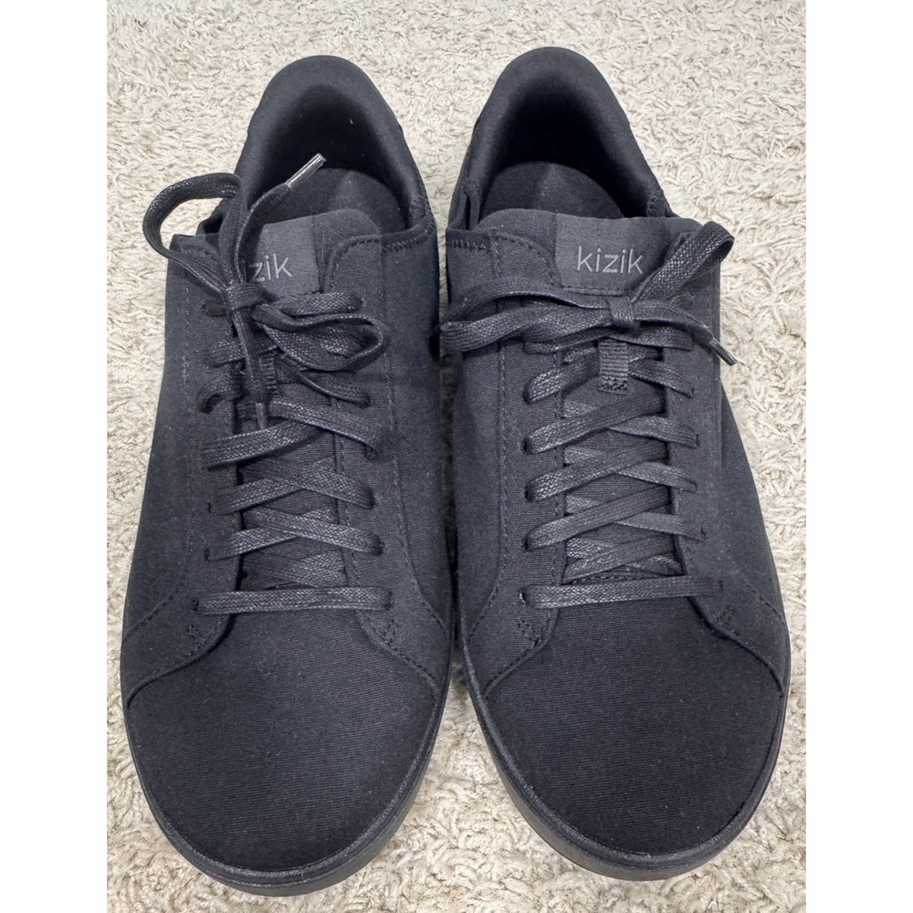 Kizik Irvine Black Canvas Hands-Free Slip On Sneakers Mens 12 Wide Comfort Walk